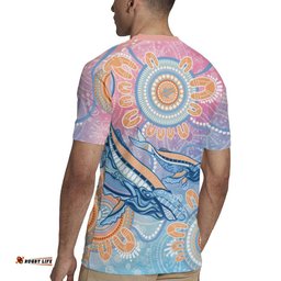 Aussie NAIDOC Week Pastel Rugby Jersey Dreaming Whales LT7
