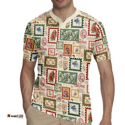 Aussie Birds Christmas La La Land Rugby Jersey Beige Vintage Stamp Edition LT9