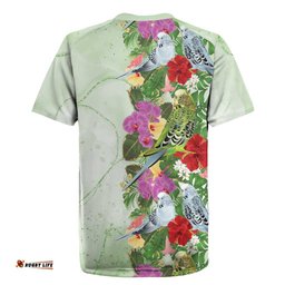 Aussie Budgies Blue And Green Tropical Birds Rugby Jersey LT9