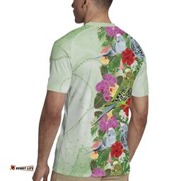 Aussie Budgies Blue And Green Tropical Birds Rugby Jersey LT9