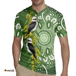 Aussie Kokaburra Golden Wattle Rugby Jersey Aboriginal with National Color LT9
