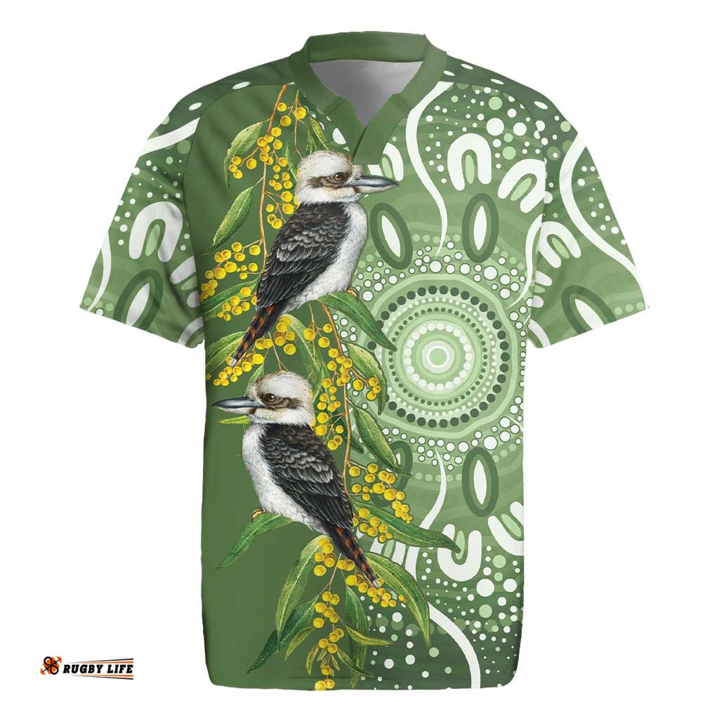 Aussie Kokaburra Golden Wattle Rugby Jersey Aboriginal with National Color LT9