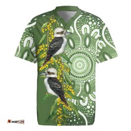 Aussie Kokaburra Golden Wattle Rugby Jersey Aboriginal with National Color LT9