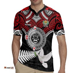 Aotearoa and Tonga Mo Te Tiriti Rugby Jersey New Zealand Honour The Treaty Ake!Ake!Ake! LT9