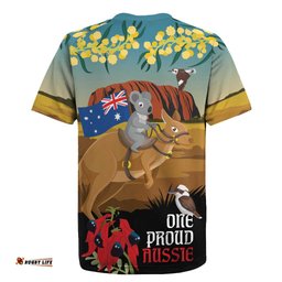 26 January One Proud Aussie Rugby Jersey Kangaroo and Koala Happy Australia Day LT9