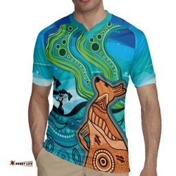 Aussie Aurora Borealis Aboriginal Art Rugby Jersey LT7