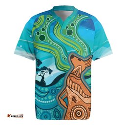 Aussie Aurora Borealis Aboriginal Art Rugby Jersey LT7