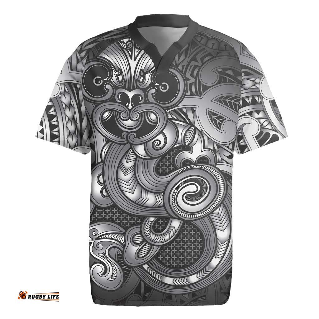 Aotearoa Maori Hei Tiki Rugby Jersey Kiwikiwi Kowhaiwhai Puhoro Motif LT9