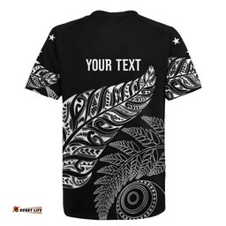 Aotearoa Personalized Lawn Bowls Maori Rugby Jersey New Zealand Black Tribal Silver Fern LT7