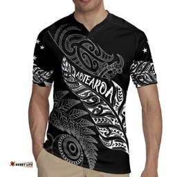 Aotearoa Personalized Lawn Bowls Maori Rugby Jersey New Zealand Black Tribal Silver Fern LT7