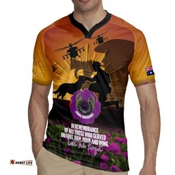 Animal War Heroes Australia ANZAC Day Rugby Jersey We Will Always Remember Them LT14