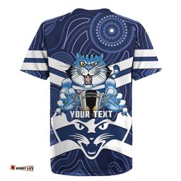 AFL Cats Football Personalised Rugby Jersey Final Geelong Premiers Trophy Aboriginal LT14