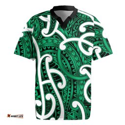 Aotearoa Maori Kowhaiwhai Rugby Jersey Kakariki Puhoro and Patiki LT9