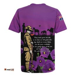 ANZAC Soldier and War Animals Rugby Jersey We Will Remember Them LT15