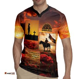 ANZAC Day Film Reel Lest We Forget Rugby Jersey Australia NZ Memorial LT9