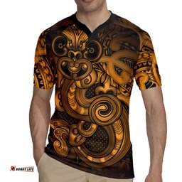 Aotearoa Maori Hei Tiki Rugby Jersey Koura Kowhaiwhai Puhoro Motif LT9