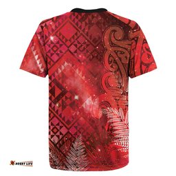 Aotearoa Taniko Matariki Rugby Jersey Cosmic Red LT7