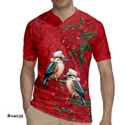 Aussie Kokaburra Waratah Christmas Rugby Jersey Aboriginal Dots Painting LT9