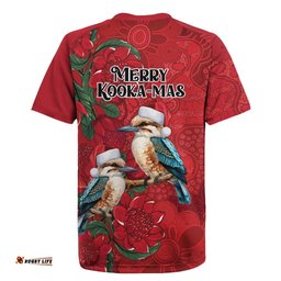 Aussie Kokaburra Waratah Christmas Rugby Jersey Aboriginal Dots Painting LT9