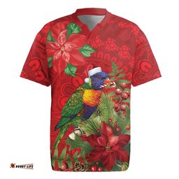 Aussie Rainbow lorikeet Rugby Jersey Aboriginal Inspired Christmas LT9