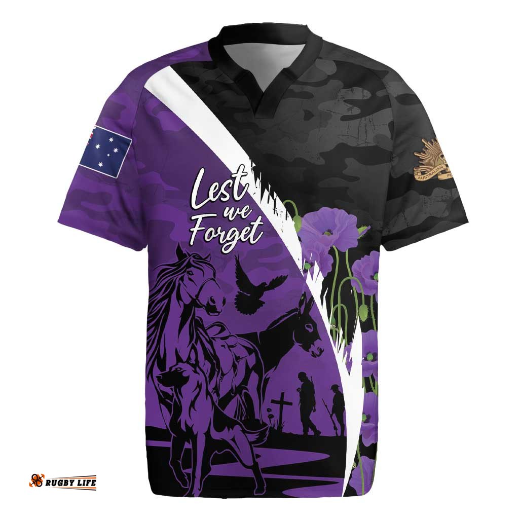 Australia ANZAC Day Rugby Jersey Animals of War - Lest We Forget LT7