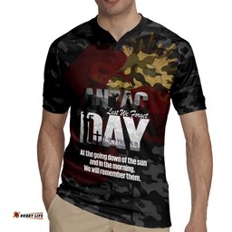 Australia ANZAC Day Rugby Jersey We Will Remember Them Poppy Camouflage LT14