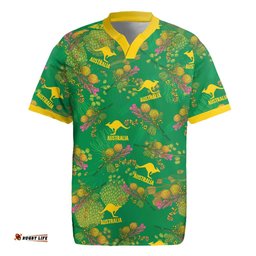 Australia Billy Buttons Rugby Jersey Aussie Pycnosorus Kangaroo Seamless Style LT14