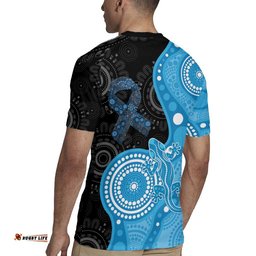 Australia Autism Awareness Month Rugby Jersey Indigenous Lizard With Blue Ribbon LT14