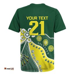 Custom Cricket Aussie Pride Rugby Jersey Indigenous Inspired LT9