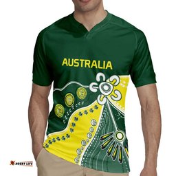 Custom Cricket Aussie Pride Rugby Jersey Indigenous Inspired LT9
