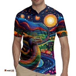 Aboriginal Dreamtime Rainbow Serpent Rugby Jersey LT9
