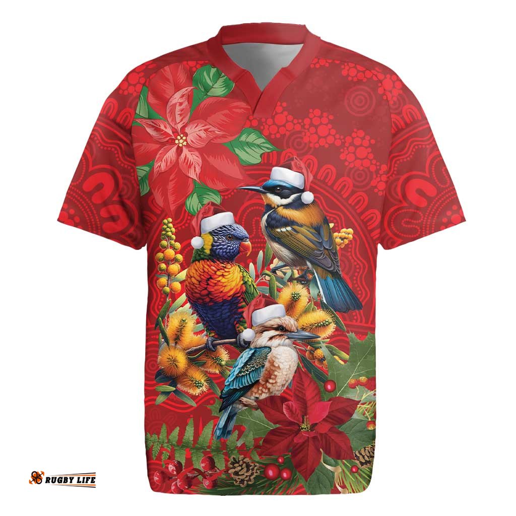 Aussie Native Bird Rugby Jersey Aboriginal Inspired Christmas LT9