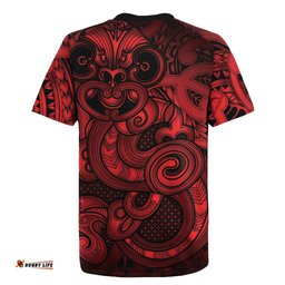 Aotearoa Maori Hei Tiki Rugby Jersey Whero Kowhaiwhai Puhoro Motif LT9