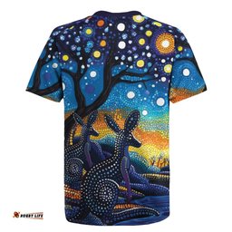 Australian Night Sky Landscape Rugby Jersey Aboriginal Dreamtime Story LT9