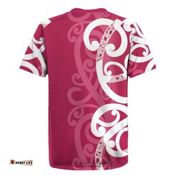Breast Cancer Awareness Maori Rugby Jersey Koru Kowhaiwhai LT7
