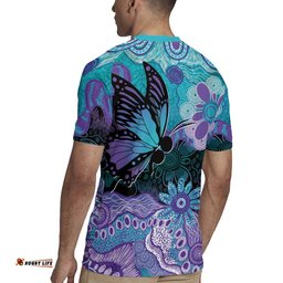 Australia Indigenous Teal Purple Contemporary Aboriginal Art Rugby Jersey Hope Is Real LT7