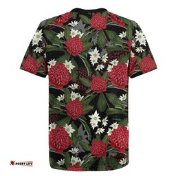 Australia Waratah Flannel Flower Rugby Jersey Aussie Native Flowers Seamless Stylized LT14