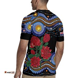 Australia New South Wales Waratahs Rugby Jersey Aboriginal Dot Art LT9