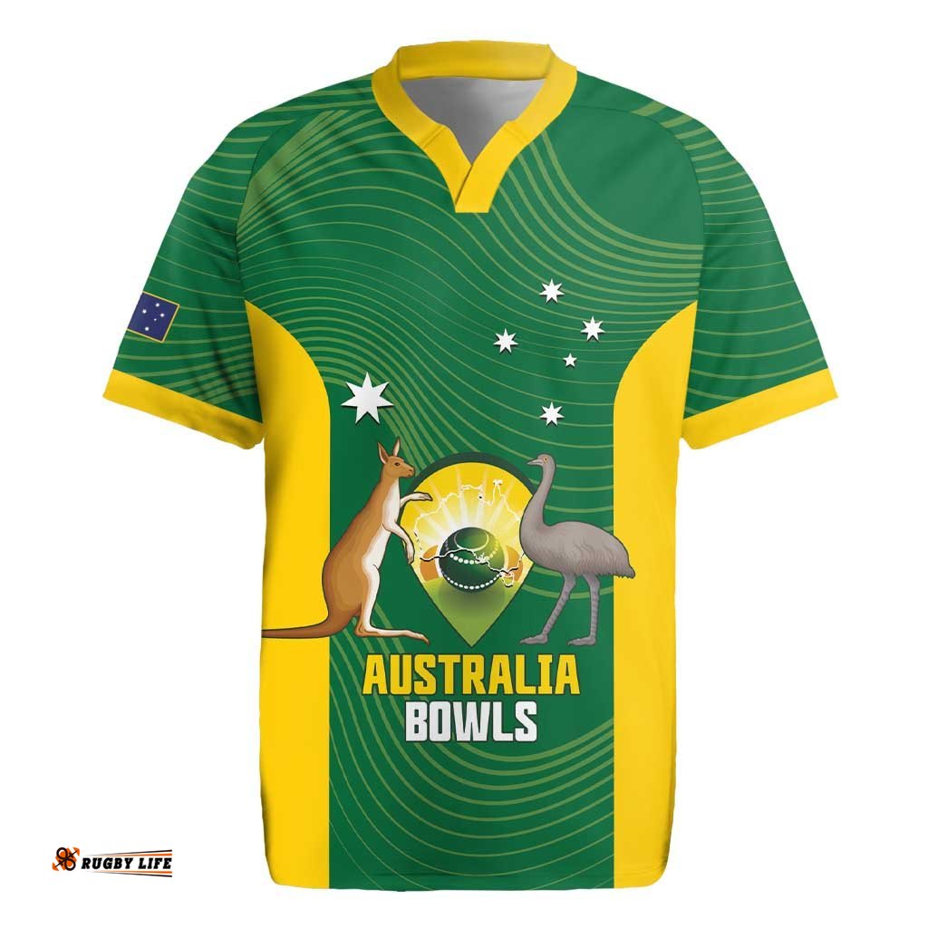Custom Bowls Australia Rugby Jersey National Color Curve Sporty LT14
