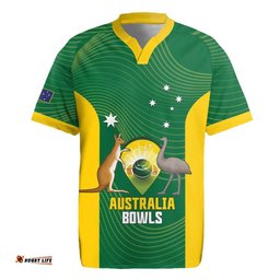 Custom Bowls Australia Rugby Jersey National Color Curve Sporty LT14