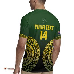 Custom Avaiki Cook Islands Rugby Rugby Jersey Kuki Airani Tatau Black LT14