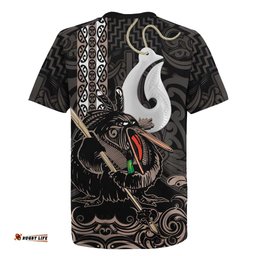 Aotearoa Hei Matau Rugby Jersey Haka Kiwi Mix Maori Mangopare LT14