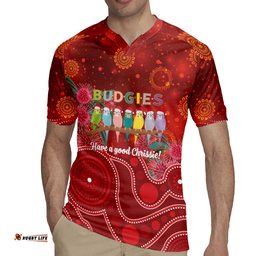 Australia Budgerigar Christmas Personalised Rugby Jersey Budgies Hakea Have A Good Chrissie LT14