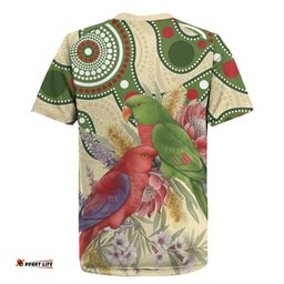 Australia Moluccan Eclectus Rugby Jersey Australian Native Flowers Indigenous Art LT14