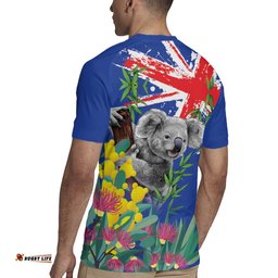 Australia Day Koala Rugby Jersey Aussie Aussie Aussie Oi Oi Oi Blue Color LT9