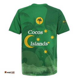 Australia Cocos Keeling Islands Rugby Jersey Southern Cross Palm Tree Pattern LT14