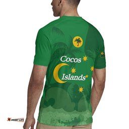 Australia Cocos Keeling Islands Rugby Jersey Southern Cross Palm Tree Pattern LT14