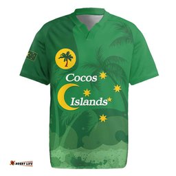 Australia Cocos Keeling Islands Rugby Jersey Southern Cross Palm Tree Pattern LT14
