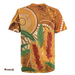 Australia Bottlebrush Rugby Jersey Callistemon Aussie Native Flowers Indigenous Art LT14