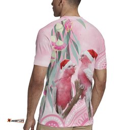 Australia Funny Pink Galah Christmas Rugby Jersey Aboriginal Eucalyptus Blossoms Watercolor LT14